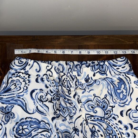 Talbots Satin Wide Leg Pants Painted Paisley Size P - Picture 5 of 11